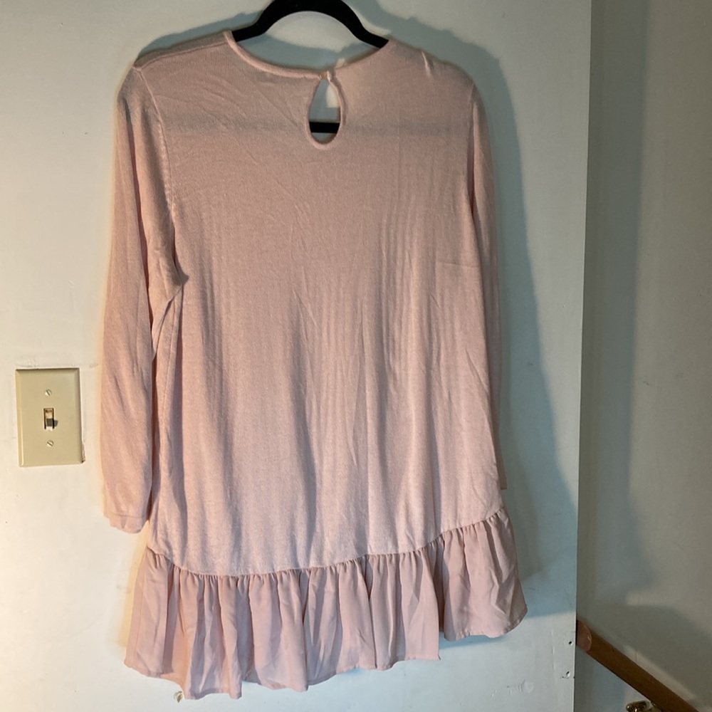 Dalia Pink Ruffle Hem Women's Top large - Picture 3 of 4